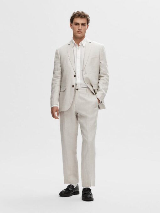 Selected Homme Will Linen Trousers Sand