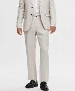 Selected Homme Will Linen Trousers Sand
