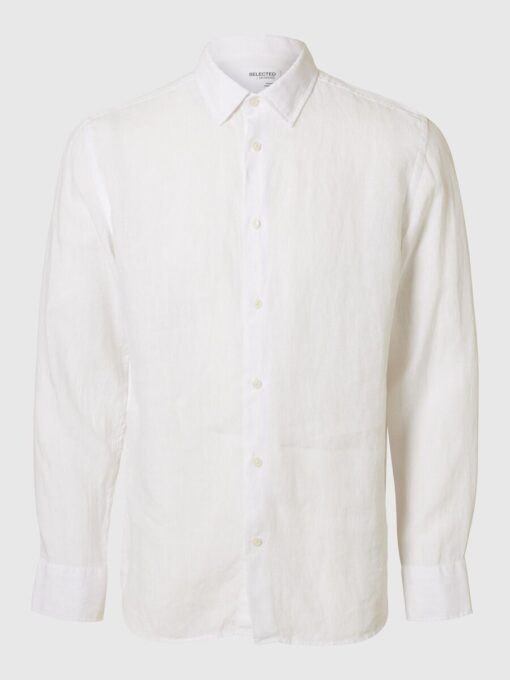 Selected Homme Regkylian Linen Shirt White