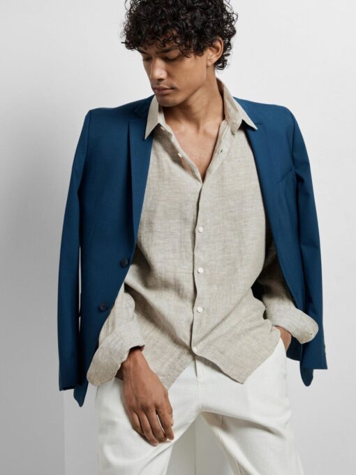 Selected Homme Regkylian Linen Shirt Vetiver