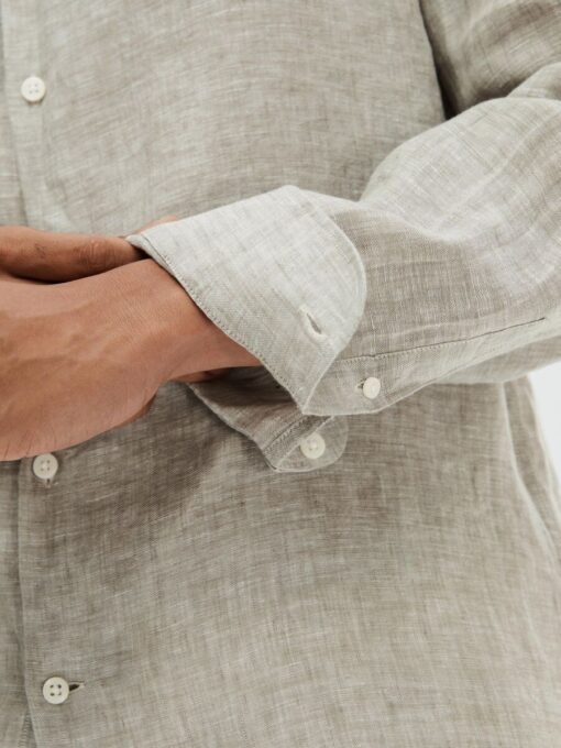 Selected Homme Regkylian Linen Shirt Vetiver
