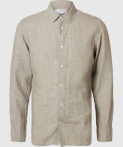 Selected Homme Regkylian Linen Shirt Vetiver