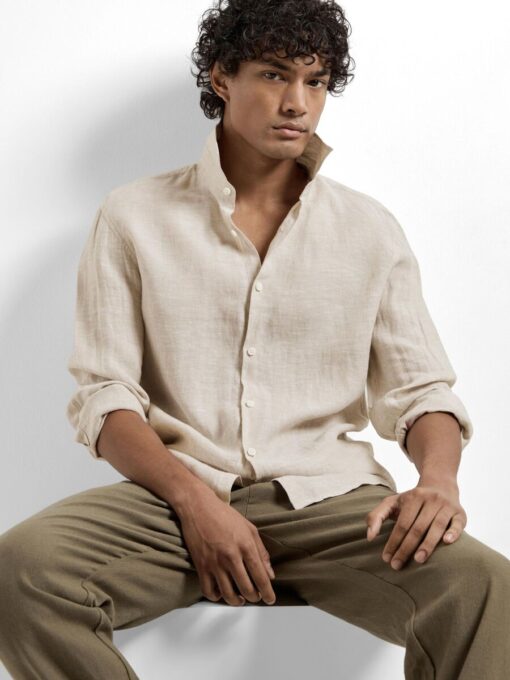 Selected Homme Regkylian Linen Shirt Pure Cashmere