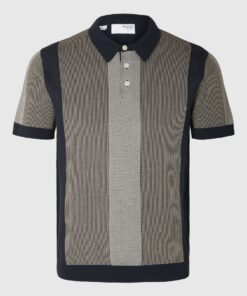 Selected Homme Mattis Knit Stripe Polo Sky Captain
