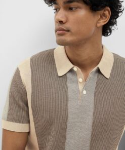 Selected Homme Mattis Knit Stripe Polo Pure Cashmere