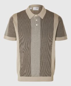 Selected Homme Mattis Knit Stripe Polo Pure Cashmere