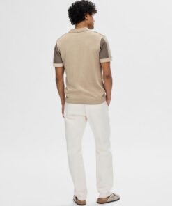 Selected Homme Mattis Knit Stripe Polo Pure Cashmere