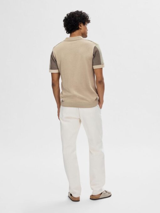 Selected Homme Mattis Knit Stripe Polo Pure Cashmere