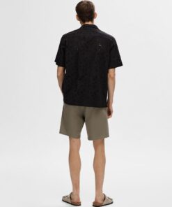 Selected Homme Jax Broderie Shirt Black