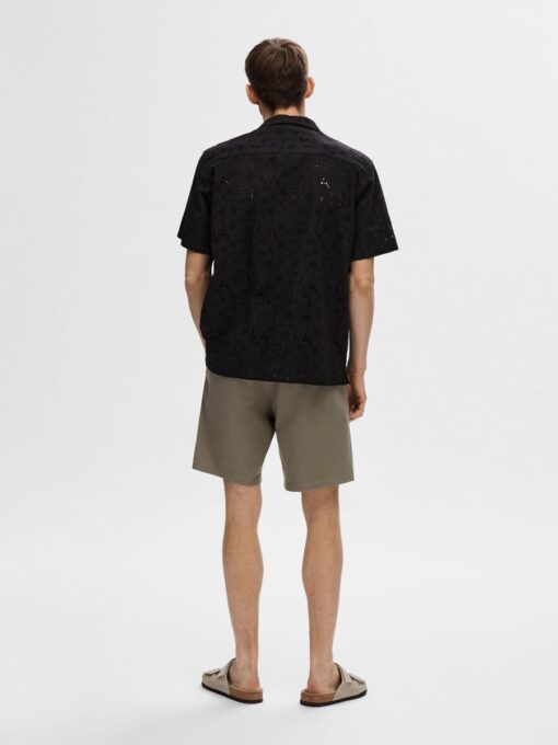 Selected Homme Jax Broderie Shirt Black