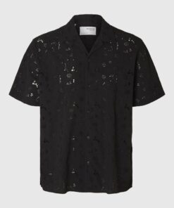 Selected Homme Jax Broderie Shirt Black