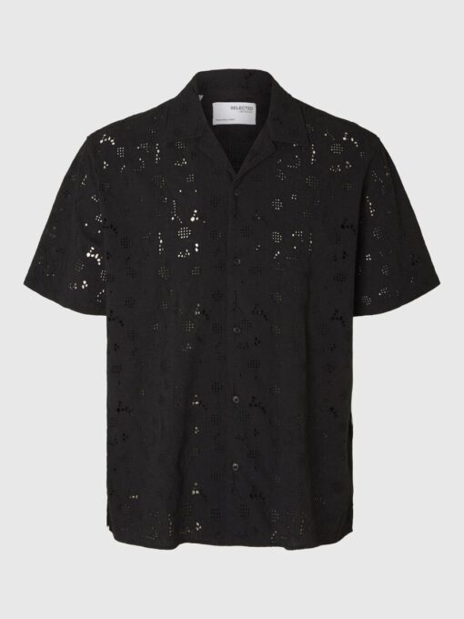 Selected Homme Jax Broderie Shirt Black
