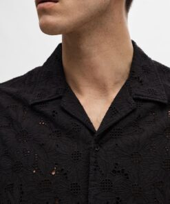 Selected Homme Jax Broderie Shirt Black