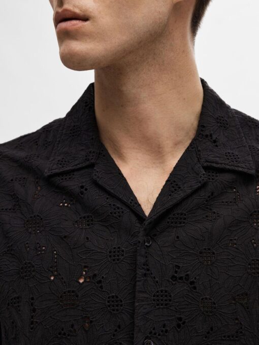 Selected Homme Jax Broderie Shirt Black