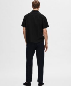 Selected Homme Relax New-Linen Resort Shirt Black