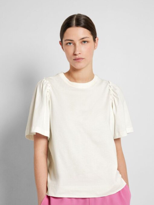 Selected Femme Penelope Ruffle Tee Snow White
