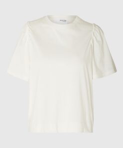 Selected Femme Penelope Ruffle Tee Snow White