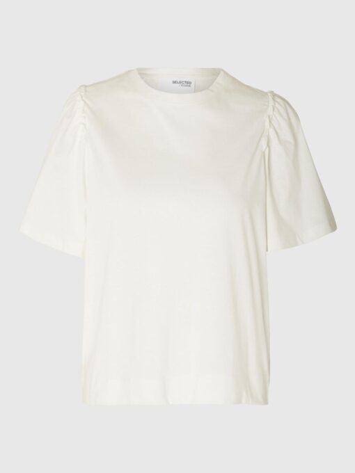 Selected Femme Penelope Ruffle Tee Snow White