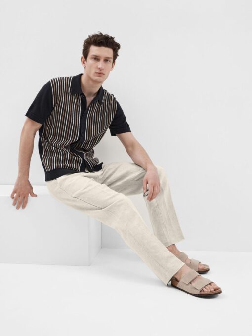 Selected Homme Mads Straight Linen Pants Pure Cashmere