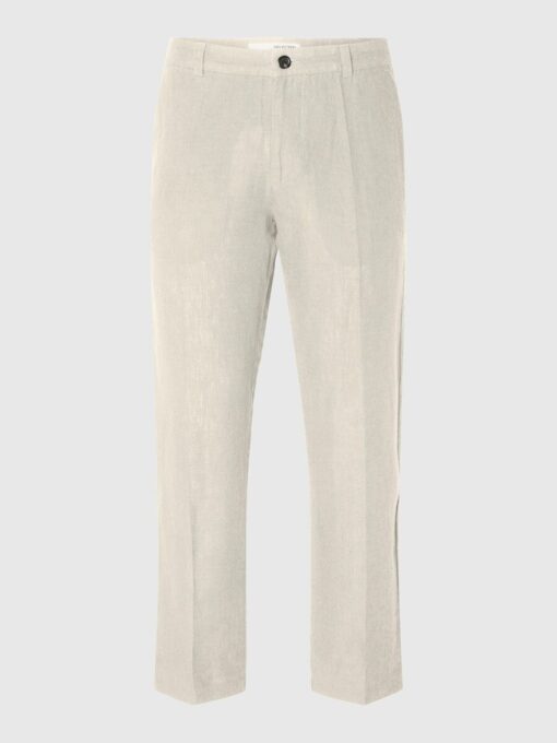 Selected Homme Mads Straight Linen Pants Pure Cashmere