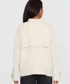 Knowledge Cotton Apparel Linen Bomber Jacket Light Feather Gray