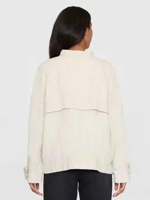 Knowledge Cotton Apparel Linen Bomber Jacket Light Feather Gray