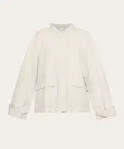 Knowledge Cotton Apparel Linen Bomber Jacket Light Feather Gray