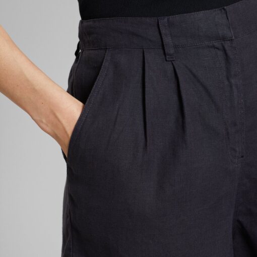 Dedicated Shorts Djupvik Linen Phantom Black