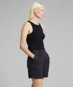 Dedicated Shorts Djupvik Linen Phantom Black