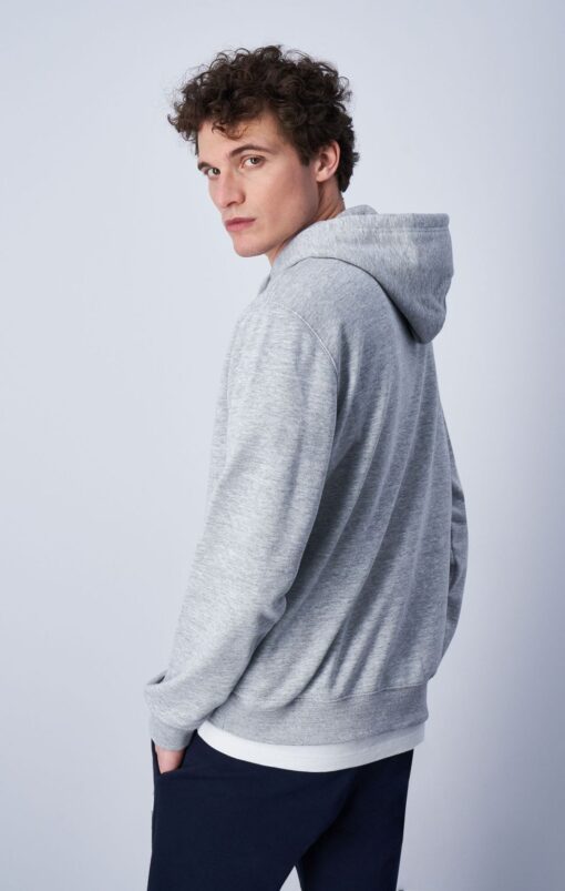 Champion Embroidered Small Script Logo Hoodie Light Grey