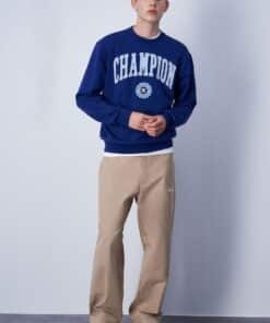Champion Bookstore Embroidered Logo Sweatshirt Dark Blue