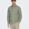 Only & Sons Caiden Life Linen Solid Shirt Swamp Green