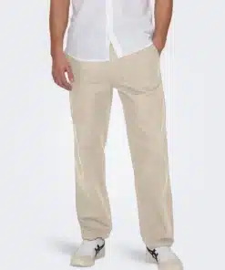 Only & Sons Sinus Loose Fit Linen Pants Silver Lining