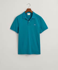 Gant Regular Fit Pique Polo Ocean Turquoise