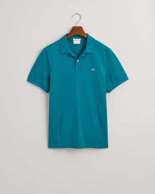 Gant Regular Fit Pique Polo Ocean Turquoise