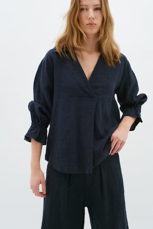 InWear Peg Linen Blouse Marine Blue
