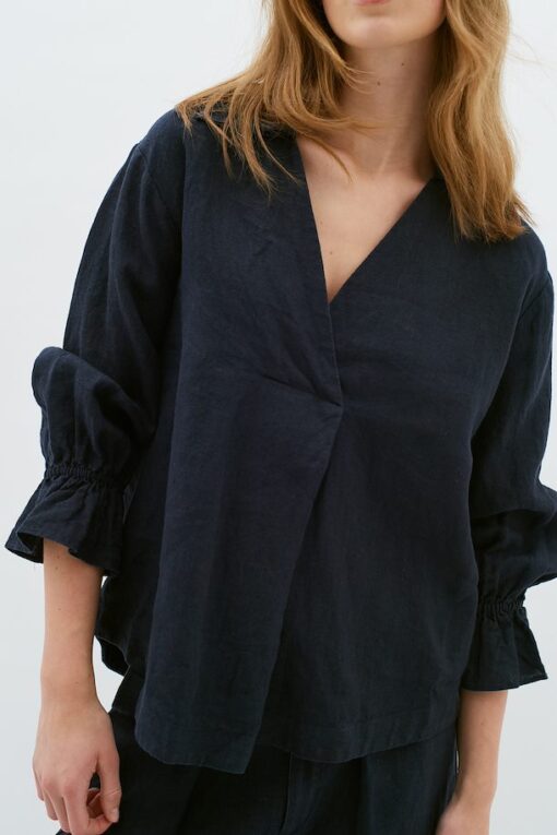 InWear Peg Linen Blouse Marine Blue