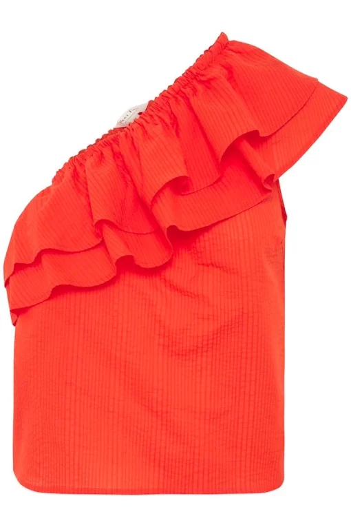 Part Two Ginnie Offshoulder Top Mandarin Red