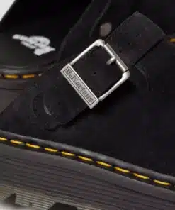 Dr. Martens Zwbzag Suede Casual Slingback Platform Mules Black