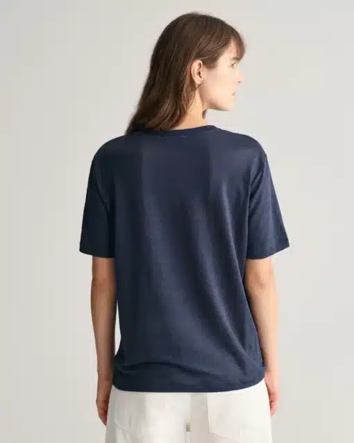 Gant Woman Linen ss T-shirt Evening Blue