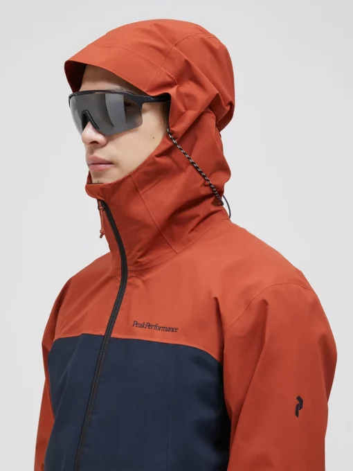 Peak Performance Trail Hipe Shell Jacket Men Spiced/Salute Blue/Desert Blow