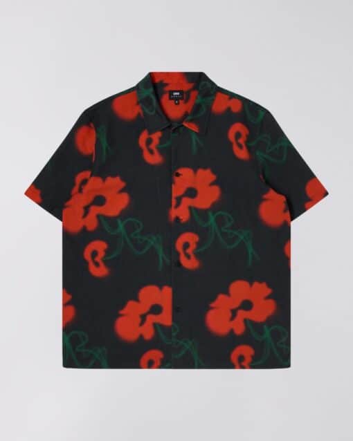 Edwin Garden Society Shirt SS Red/Black
