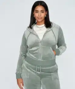 Juicy Couture Classic Velour Robertson Zip Hoodie Chinois Green