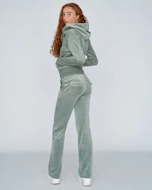 Juicy Couture Classic Velour Robertson Zip Hoodie Chinois Green