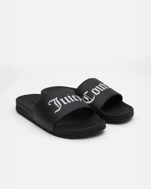 Juicy Couture Carmen Collegiate PU Slider Black