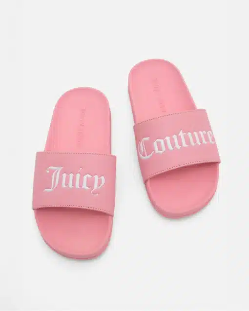Juicy Couture Carmen Collegiate PU Slider Candy Pink
