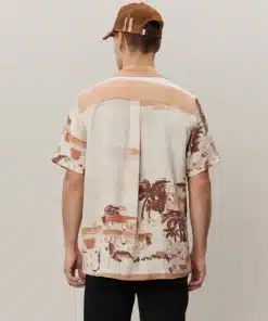 Les Deux Coastal AOP SS Shirt Terracotta