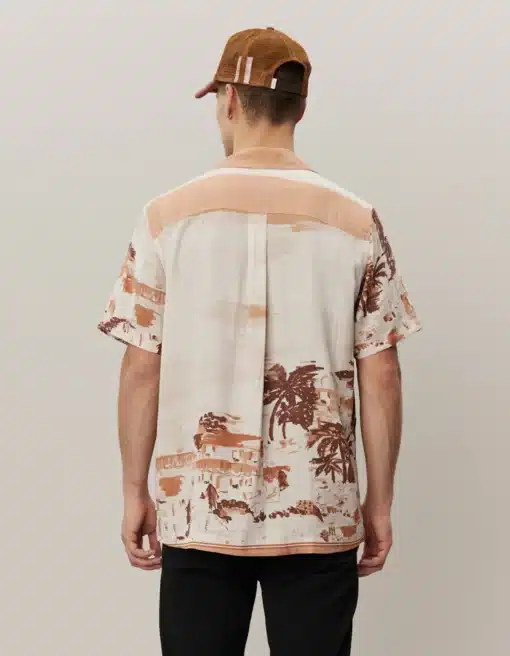 Les Deux Coastal AOP SS Shirt Terracotta