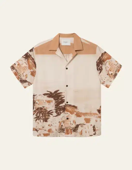 Les Deux Coastal AOP SS Shirt Terracotta