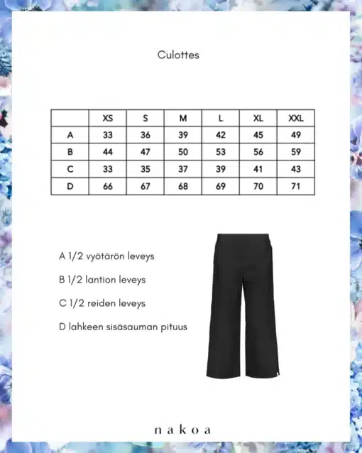 Nakoa Linen Culottes Black